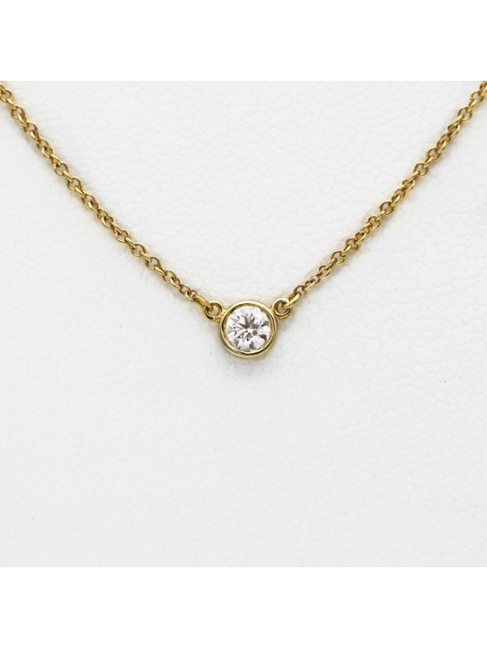 Tiffany & Co. Authentic Diamonds by the Yard Solitaire Necklace 18K Yellow Gold